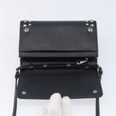 PRADA Shoulder Wallet Safiano leather Black Silver Auth 206147V-21
