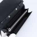 PRADA Shoulder Wallet Safiano leather Black Silver Auth 206147V-22