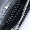 PRADA Shoulder Wallet Safiano leather Black Silver Auth 206147V-9