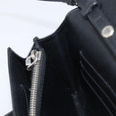 PRADA Shoulder Wallet Safiano leather Black Silver Auth 206147V-25