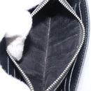 PRADA Shoulder Wallet Safiano leather Black Silver Auth 206147V-27
