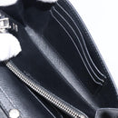 PRADA Shoulder Wallet Safiano leather Black Silver Auth 206147V-28