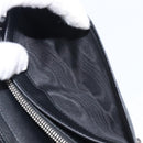 PRADA Shoulder Wallet Safiano leather Black Silver Auth 206147V-30
