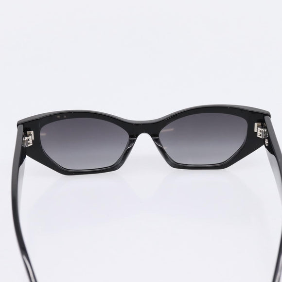 CHANEL COCO Mark Sunglasses Plastic Black CC Auth 206149M