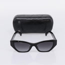 CHANEL COCO Mark Sunglasses Plastic Black CC Auth 206149M-12