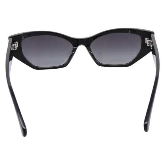 CHANEL COCO Mark Sunglasses Plastic Black CC Auth 206149M