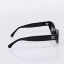 CHANEL COCO Mark Sunglasses Plastic Black CC Auth 206149M-3