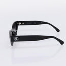 CHANEL COCO Mark Sunglasses Plastic Black CC Auth 206149M-5