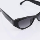 CHANEL COCO Mark Sunglasses Plastic Black CC Auth 206149M-7