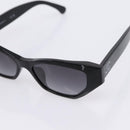 CHANEL COCO Mark Sunglasses Plastic Black CC Auth 206149M-8