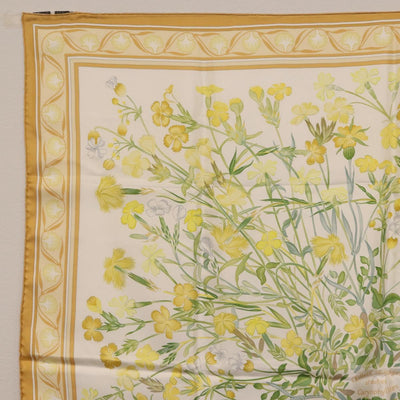 HERMES Carre 90 Scarf Silk Beige Auth 206156M - 0