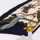HERMES Pleated Carre 90 Scarf Silk Navy Auth 206158-3