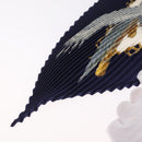 HERMES Pleated Carre 90 Scarf Silk Navy Auth 206158-8