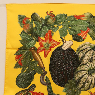 HERMES Carre 90 Scarf Silk Yellow Auth 206163M - 0