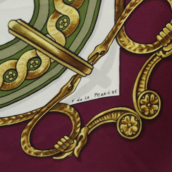 HERMES Carre 90 Scarf Silk Purple Auth 206173