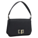 GUCCI Shoulder Bag Satin Black Silver Auth 206225A-1