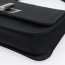 GUCCI Shoulder Bag Satin Black Silver Auth 206225A-10
