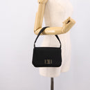 GUCCI Shoulder Bag Satin Black Silver Auth 206225A-22