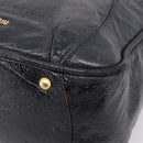 Miu Miu Hand Bag Leather Black Gold Auth 206226-19