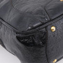 Miu Miu Hand Bag Leather Black Gold Auth 206226-22
