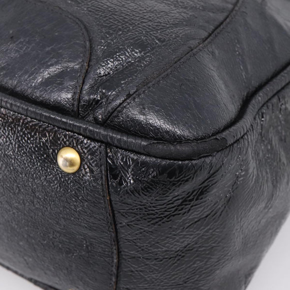Miu Miu Hand Bag Leather Black Gold Auth 206226