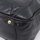 Miu Miu Hand Bag Leather Black Gold Auth 206226-24