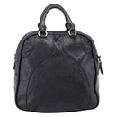 Miu Miu Hand Bag Leather Black Gold Auth 206226-2