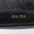 Miu Miu Hand Bag Leather Black Gold Auth 206226-32