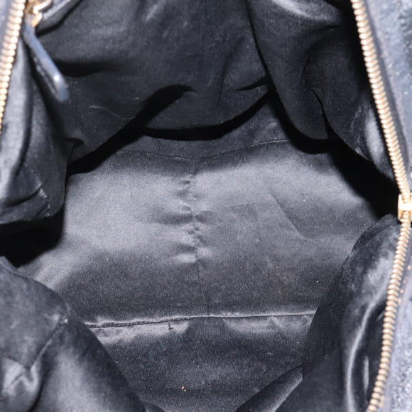 Miu Miu Hand Bag Leather Black Gold Auth 206226