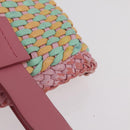 Miu Miu Hand Bag Coated Canvas Pink Silver Auth 206230-16