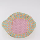 Miu Miu Hand Bag Coated Canvas Pink Silver Auth 206230-8