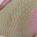 Miu Miu Hand Bag Coated Canvas Pink Silver Auth 206230-18
