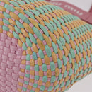 Miu Miu Hand Bag Coated Canvas Pink Silver Auth 206230-19