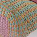 Miu Miu Hand Bag Coated Canvas Pink Silver Auth 206230-21