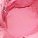 Miu Miu Hand Bag Coated Canvas Pink Silver Auth 206230-11