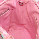 Miu Miu Hand Bag Coated Canvas Pink Silver Auth 206230-24