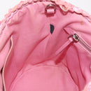 Miu Miu Hand Bag Coated Canvas Pink Silver Auth 206230-25