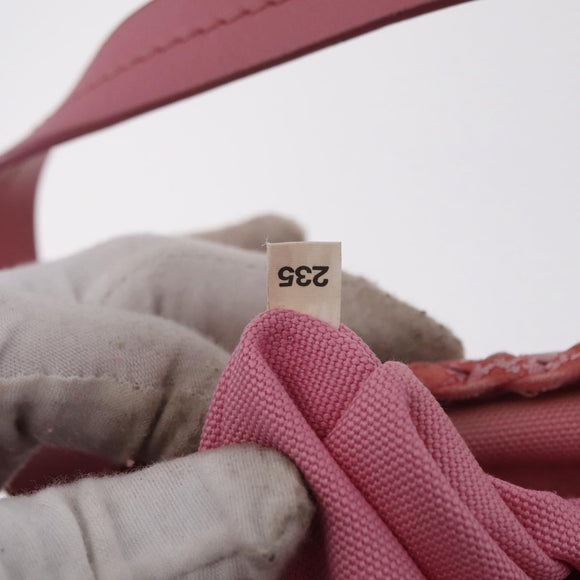 Miu Miu Hand Bag Coated Canvas Pink Silver Auth 206230