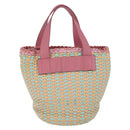 Miu Miu Hand Bag Coated Canvas Pink Silver Auth 206230-2