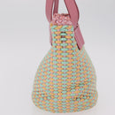 Miu Miu Hand Bag Coated Canvas Pink Silver Auth 206230-5