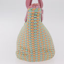 Miu Miu Hand Bag Coated Canvas Pink Silver Auth 206230-6