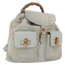 GUCCI Bamboo Backpack Leather Light Blue Gold 003 2058 0016 Auth 206231-1