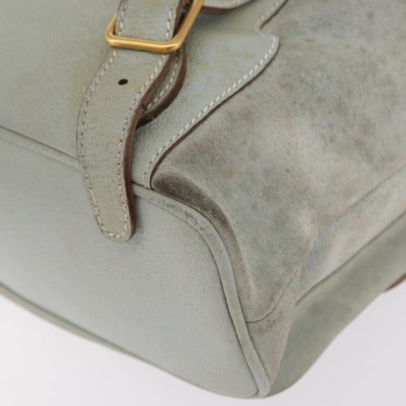 GUCCI Bamboo Backpack Leather Light Blue Gold 003 2058 0016 Auth 206231