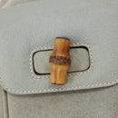 GUCCI Bamboo Backpack Leather Light Blue Gold 003 2058 0016 Auth 206231-19