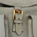 GUCCI Bamboo Backpack Leather Light Blue Gold 003 2058 0016 Auth 206231-21