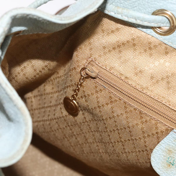 GUCCI Bamboo Backpack Leather Light Blue Gold 003 2058 0016 Auth 206231