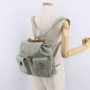 GUCCI Bamboo Backpack Leather Light Blue Gold 003 2058 0016 Auth 206231-32