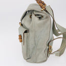 GUCCI Bamboo Backpack Leather Light Blue Gold 003 2058 0016 Auth 206231-5