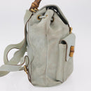 GUCCI Bamboo Backpack Leather Light Blue Gold 003 2058 0016 Auth 206231-6