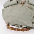 GUCCI Bamboo Backpack Leather Light Blue Gold 003 2058 0016 Auth 206231-7